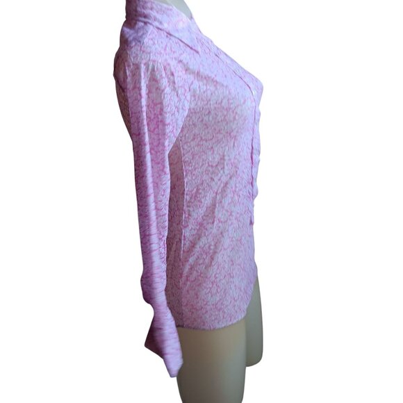 Small Vintage 1960's Pink Top True Mod Bodysuit Long Sleeve Lace Sheer Blouse - Picture 6 of 9